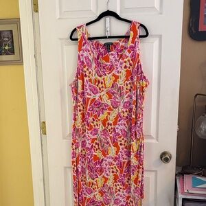 Ralph Lauren Pink and Orange Floral Dress